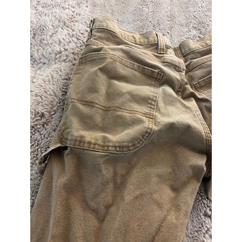 Carhartt Mens Loose Fit Canvas Carpenter Pants Duck Brown Work thrashed 32x32 - Picture 8 of 9
